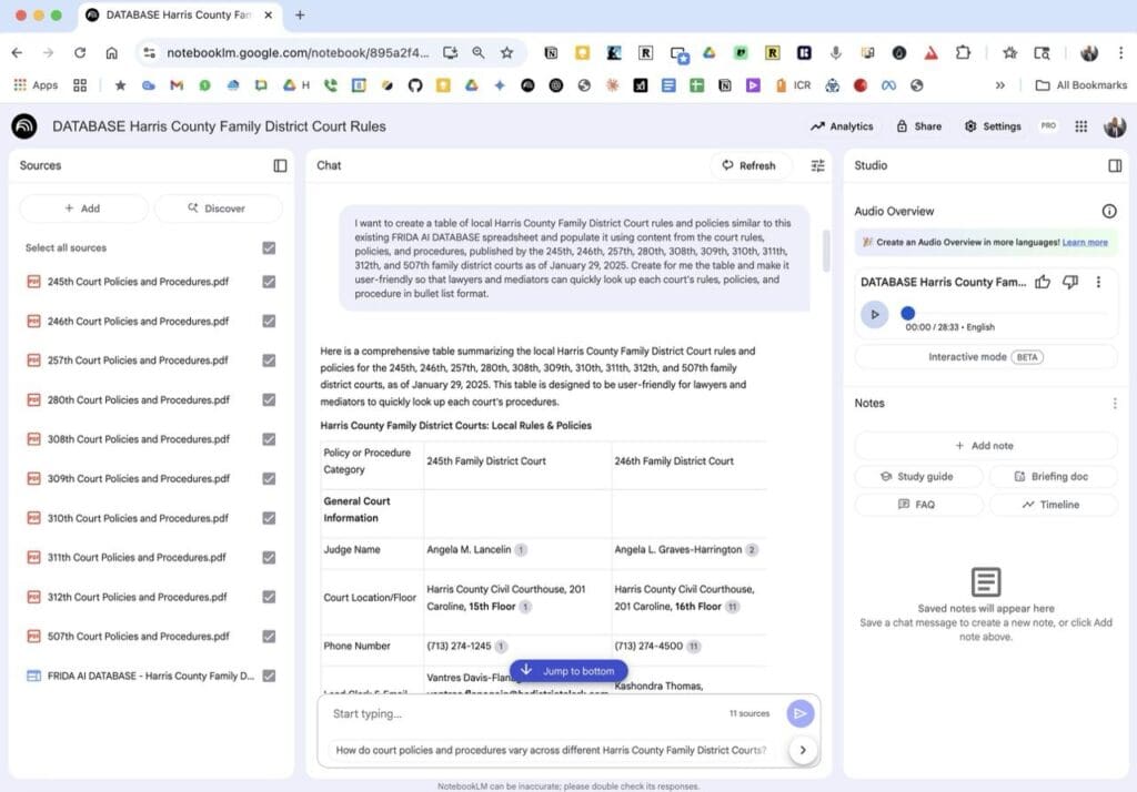 Compiling Spreadsheets with AI Using NotebookLM – For Lawyers & Mediators